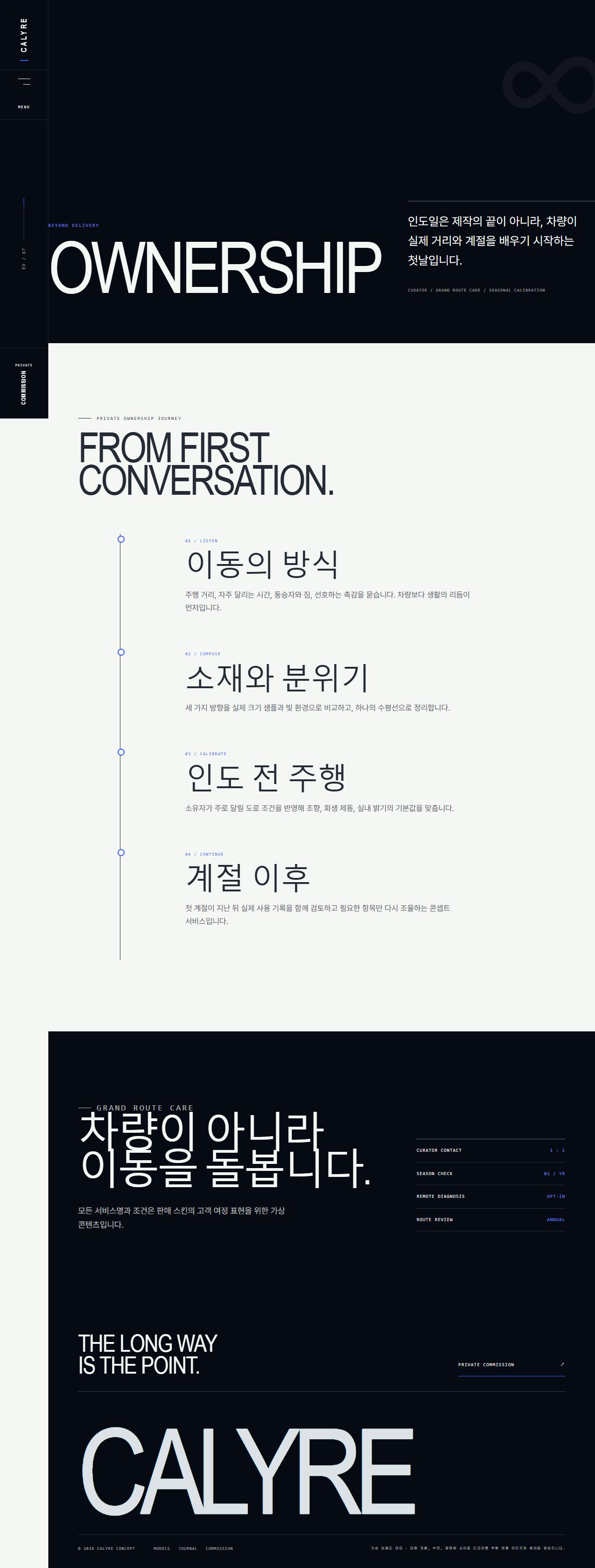 CALYRE — 전기 그랜드 투어러 — 오너십