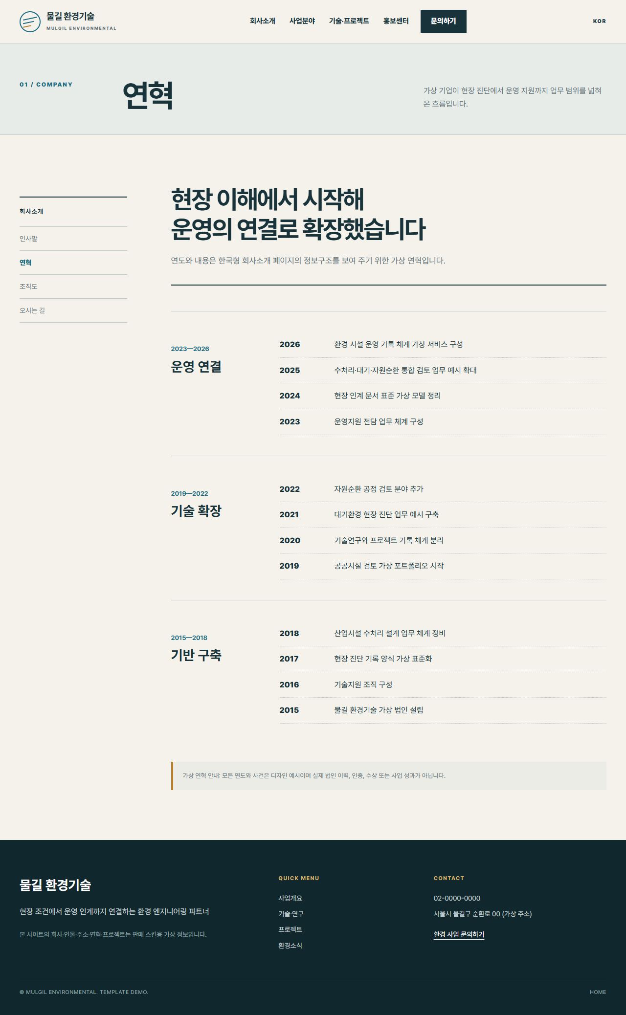 물길 환경기술 — 연혁