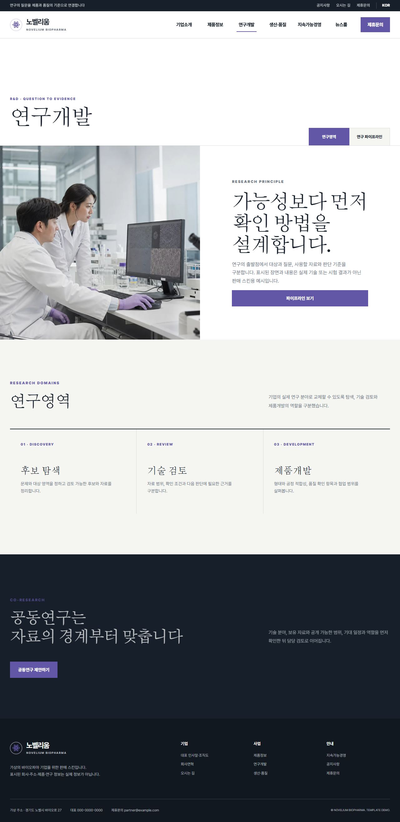 노벨리움 바이오파마 — 연구개발